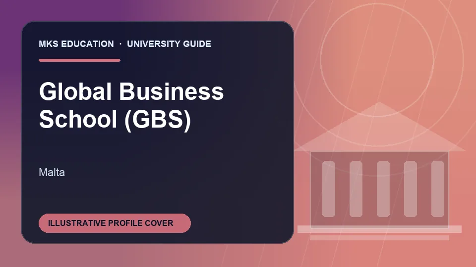Illustrative MKS Education profile cover for GBS Malta in Malta