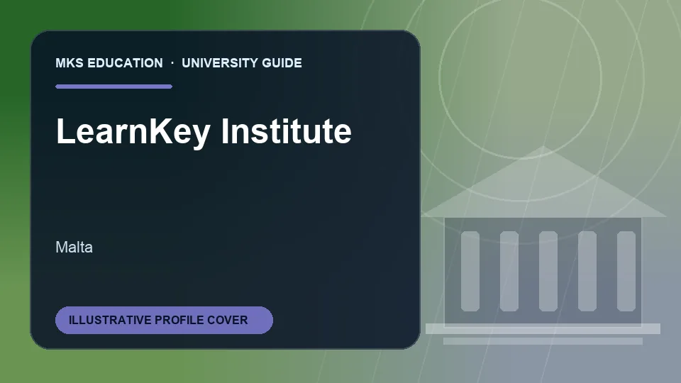Illustrative MKS Education profile cover for LearnKey Institute in Malta