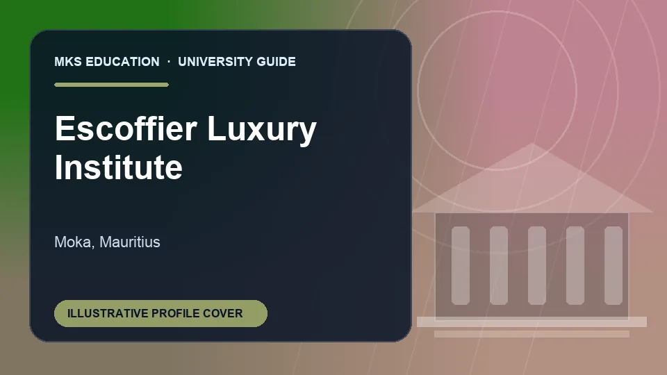 Illustrative MKS Education profile cover for Escoffier Luxury Institute in Mauritius