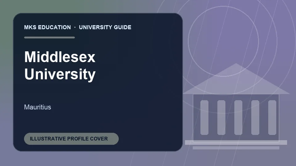 Illustrative MKS Education profile cover for Middlesex University in Mauritius