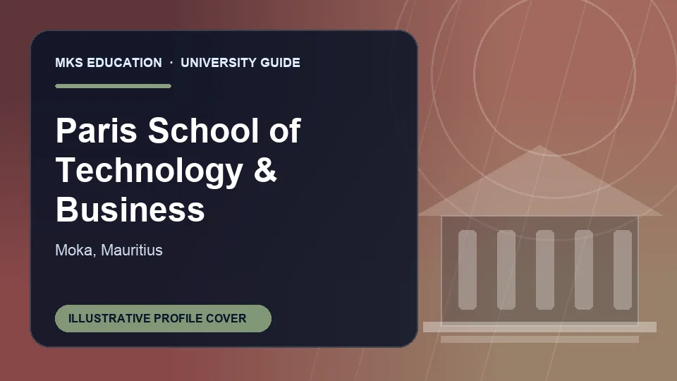 Illustrative MKS Education profile cover for Paris School of Technology & Business in Mauritius