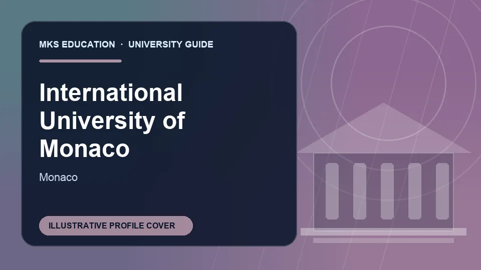 Illustrative MKS Education profile cover for International University of Monaco in Monaco
