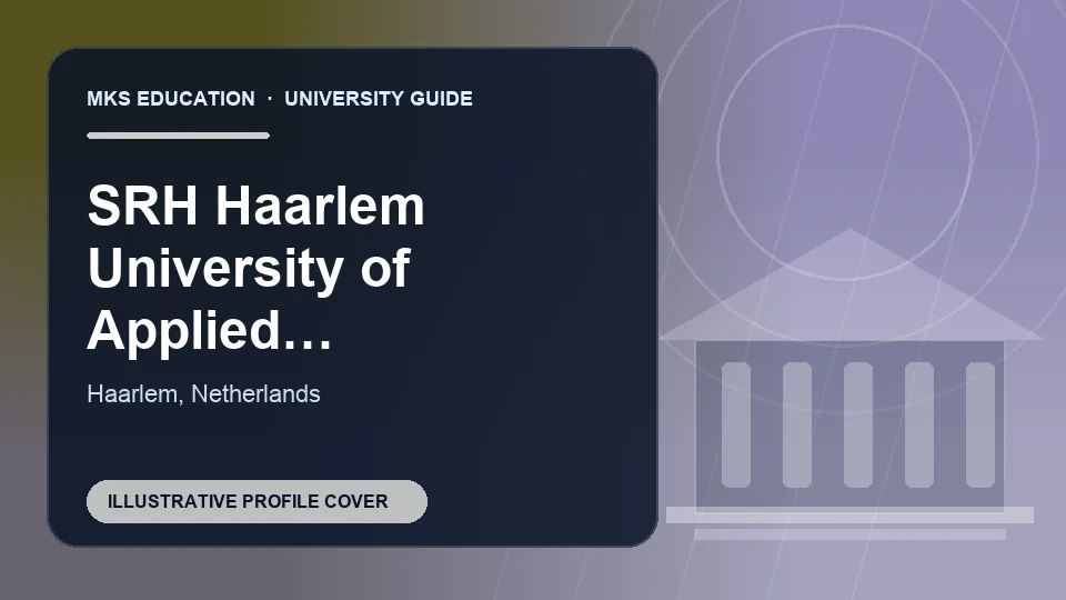Illustrative MKS Education profile cover for SRH Haarlem University of Applied Sciences in Netherlands