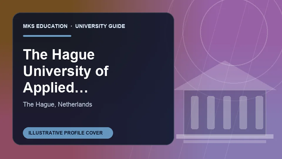 Illustrative MKS Education profile cover for The Hague University of Applied Sciences in Netherlands