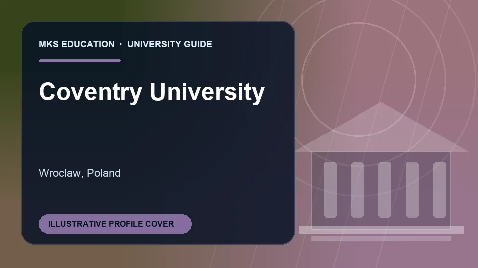 Illustrative MKS Education profile cover for Coventry University in Poland