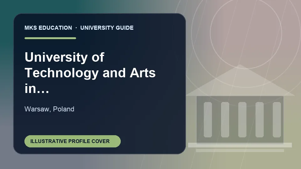 Illustrative MKS Education profile cover for University of Technology and Arts in Applied Sciences in Warsaw in Poland