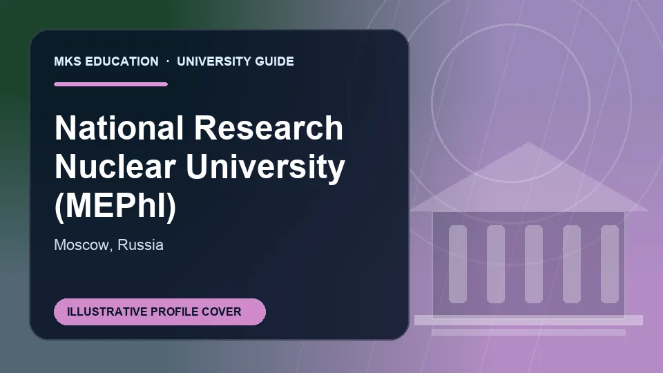 Illustrative MKS Education profile cover for National Research Nuclear University (MEPhI) in Russia