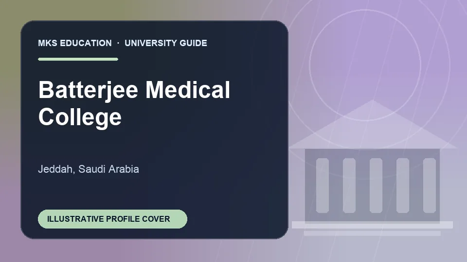 Illustrative MKS Education profile cover for Batterjee Medical College in Saudi Arabia