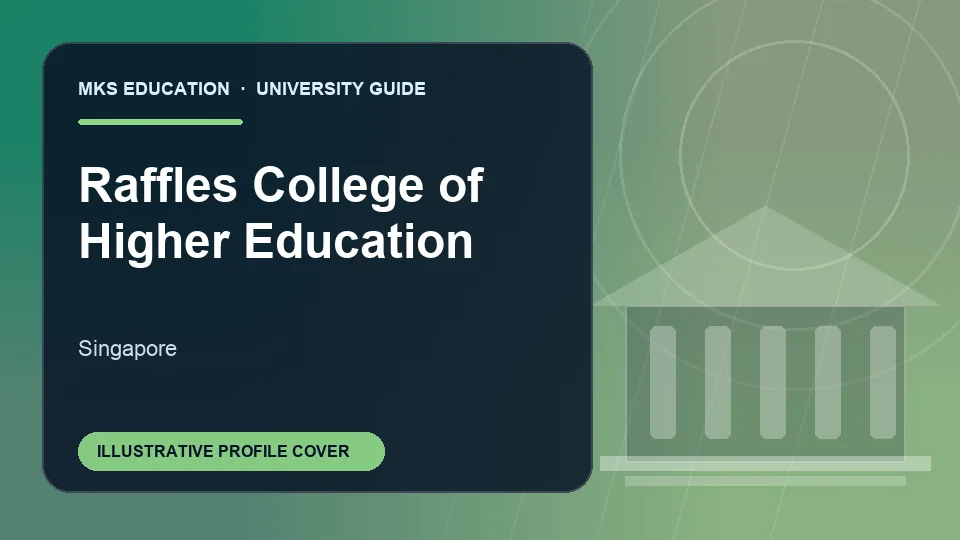Illustrative MKS Education profile cover for Raffles College of Higher Education in Singapore