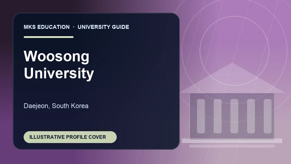 Illustrative MKS Education profile cover for Woosong University in South Korea