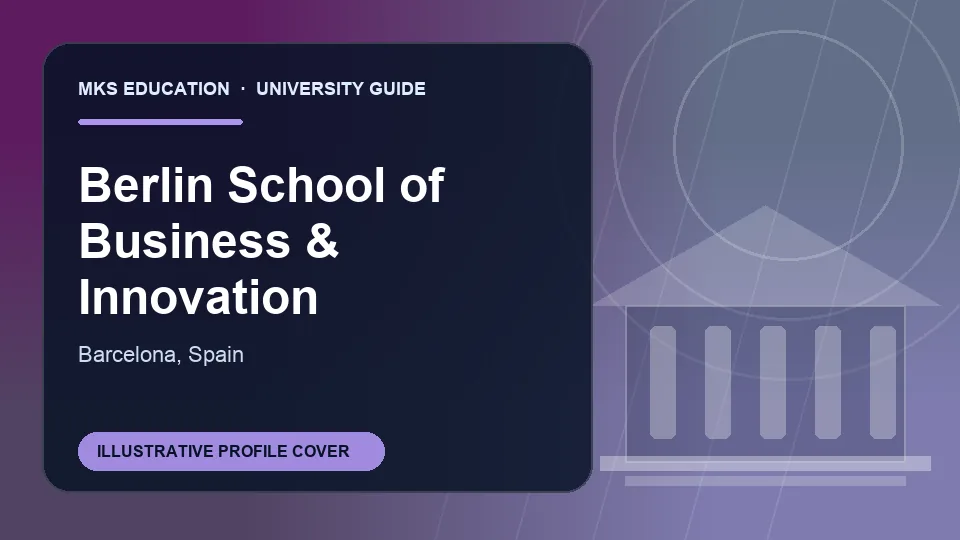 Illustrative MKS Education profile cover for Berlin School of Business & Innovation in Spain