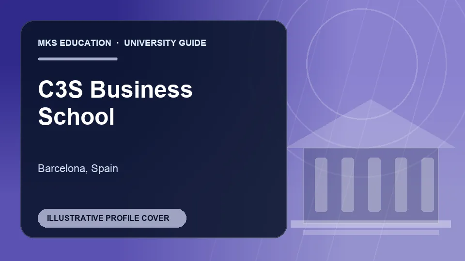Illustrative MKS Education profile cover for C3S Business School in Spain