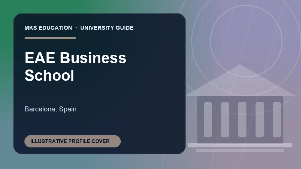Illustrative MKS Education profile cover for EAE Business School in Spain