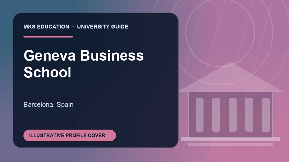 Illustrative MKS Education profile cover for Geneva Business School in Spain