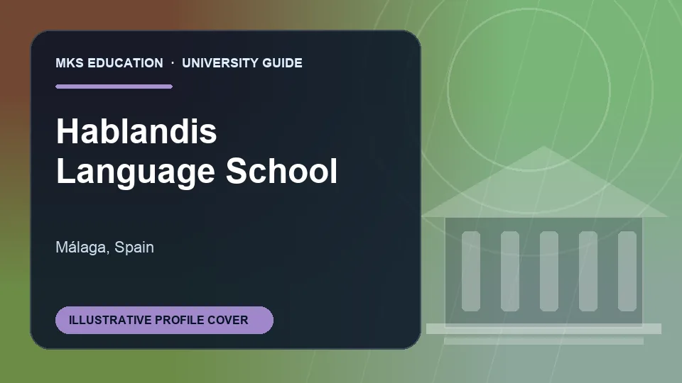 Illustrative MKS Education profile cover for Hablandis Language School in Spain