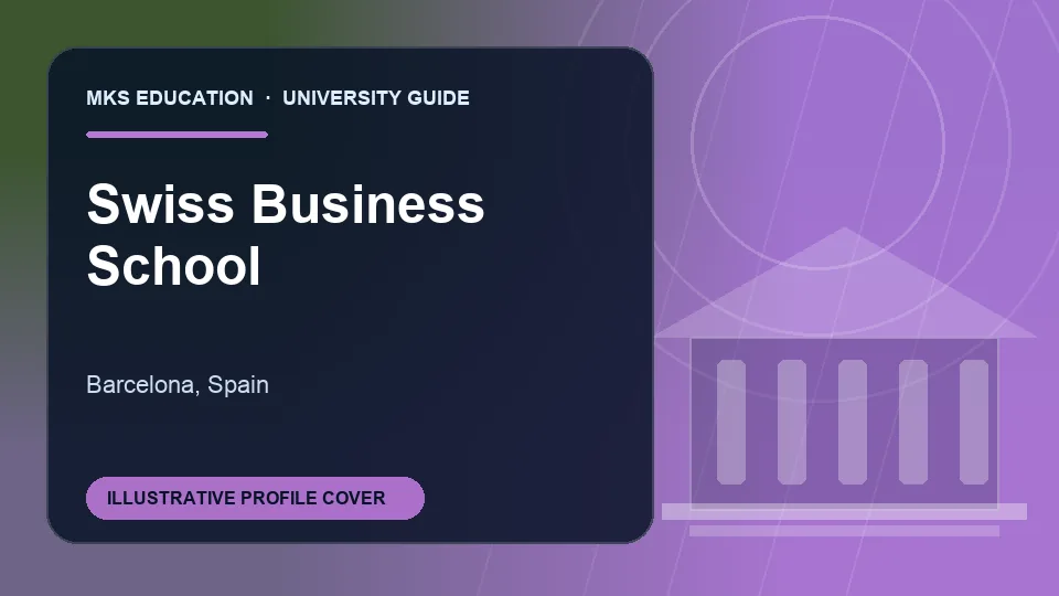 Illustrative MKS Education profile cover for Swiss Business School in Spain