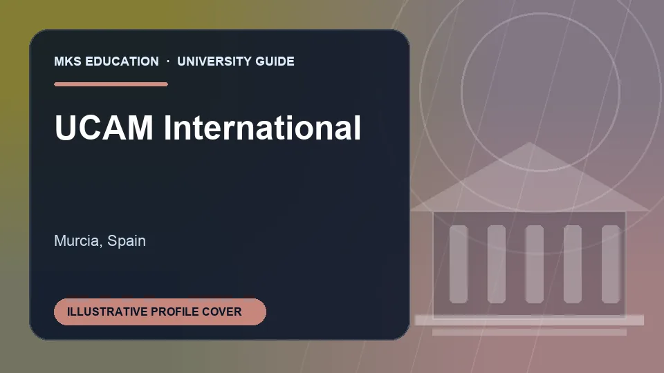 Illustrative MKS Education profile cover for UCAM International in Spain