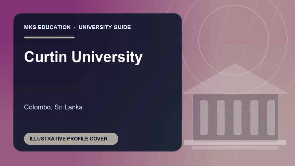 Illustrative MKS Education profile cover for Curtin University in Sri Lanka