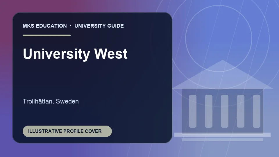 Illustrative MKS Education profile cover for University West in Sweden