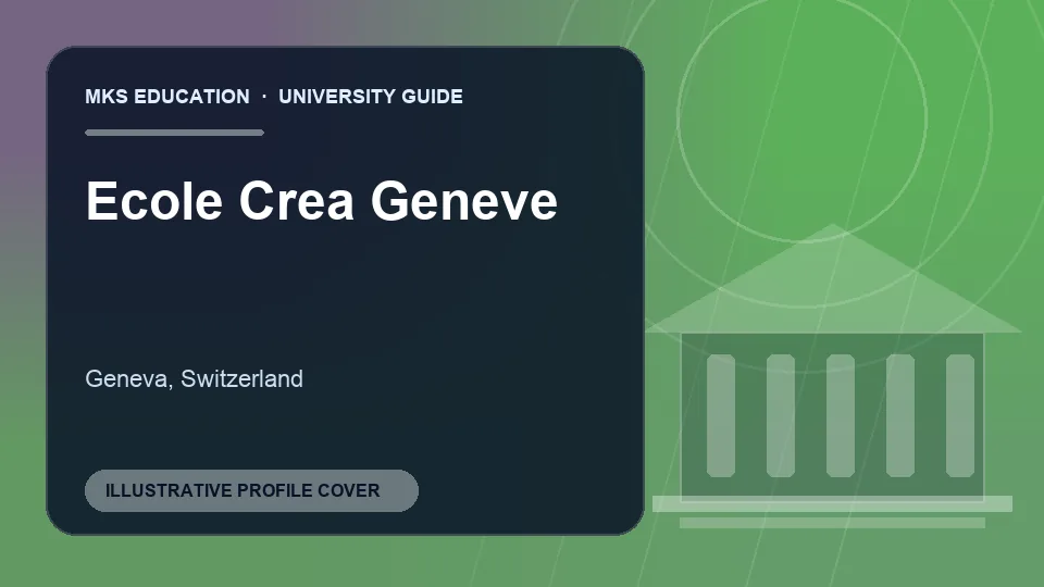Illustrative MKS Education profile cover for Ecole Crea Geneve in Switzerland