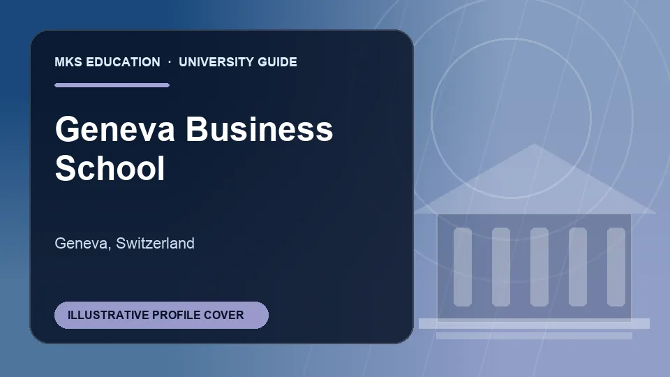 Illustrative MKS Education profile cover for Geneva Business School in Switzerland