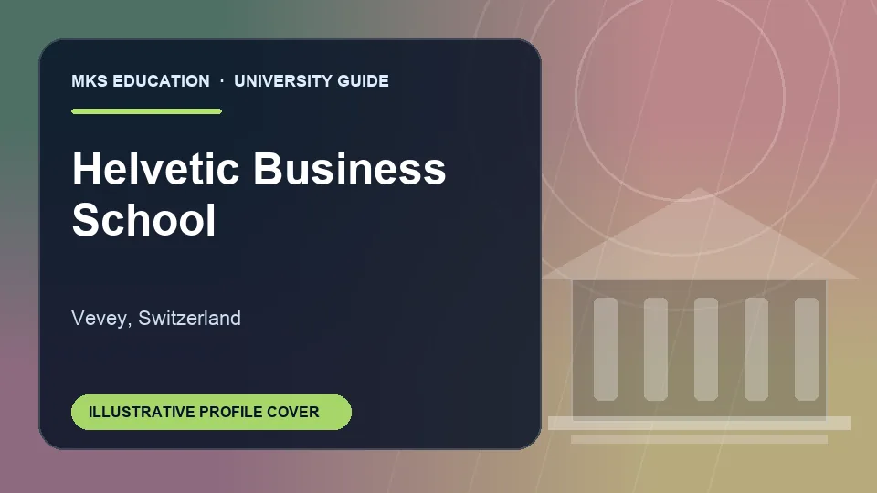 Illustrative MKS Education profile cover for Helvetic Business School in Switzerland