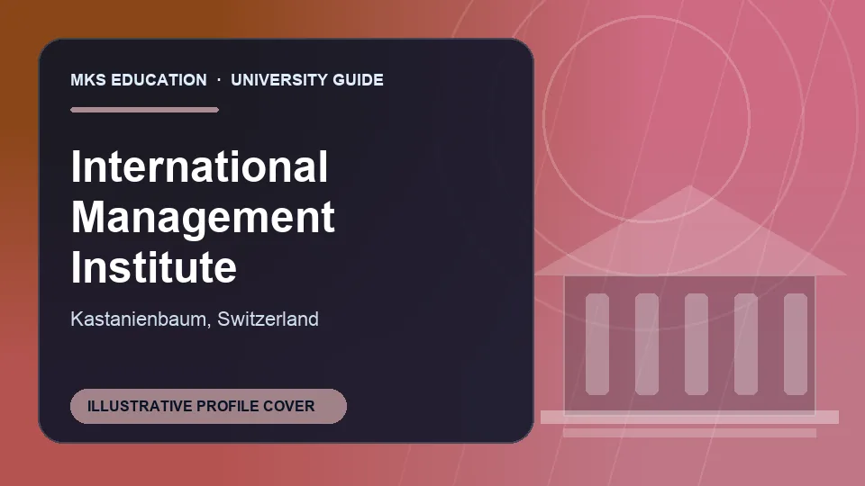 Illustrative MKS Education profile cover for International Management Institute in Switzerland