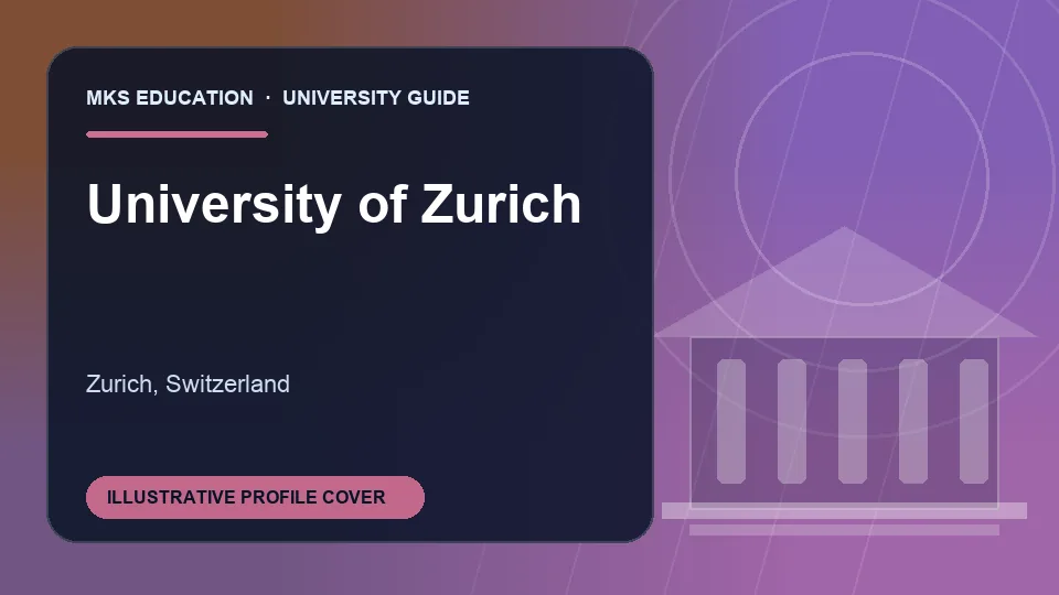 Illustrative MKS Education profile cover for University of Zurich in Switzerland
