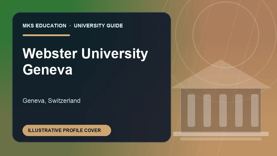 Illustrative MKS Education profile cover for Webster University Geneva in Switzerland