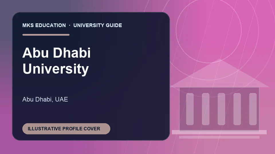 Illustrative MKS Education profile cover for Abu Dhabi University in UAE
