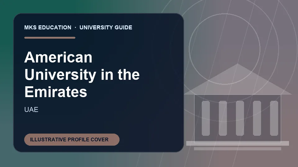 Illustrative MKS Education profile cover for American University in the Emirates in UAE