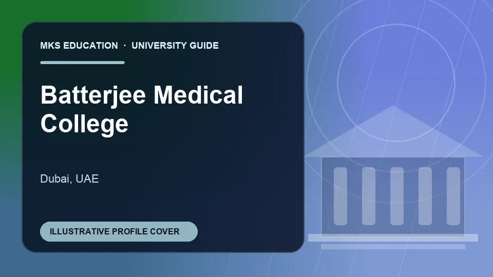 Illustrative MKS Education profile cover for Batterjee Medical College in UAE