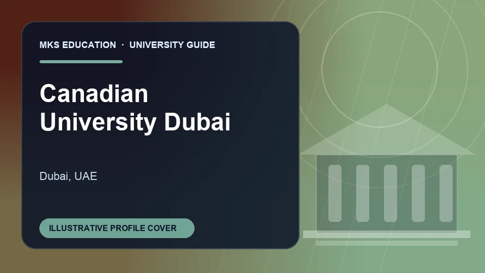 Illustrative MKS Education profile cover for Canadian University Dubai in UAE