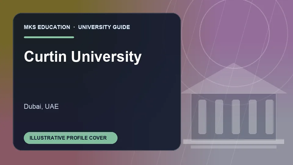 Illustrative MKS Education profile cover for Curtin University in UAE