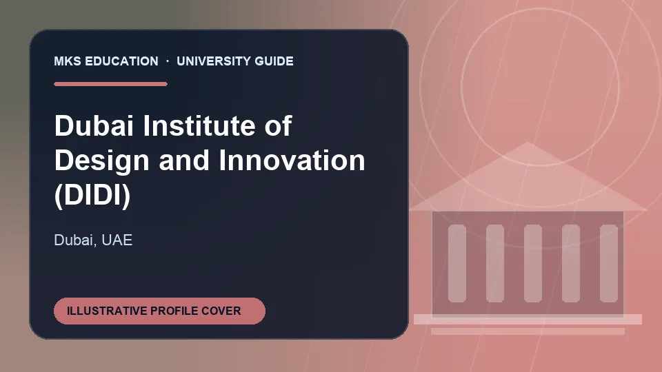 Illustrative MKS Education profile cover for Dubai Institute of Design and Innovation (DIDI) in UAE