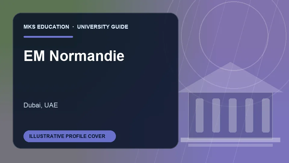 Illustrative MKS Education profile cover for EM Normandie in UAE