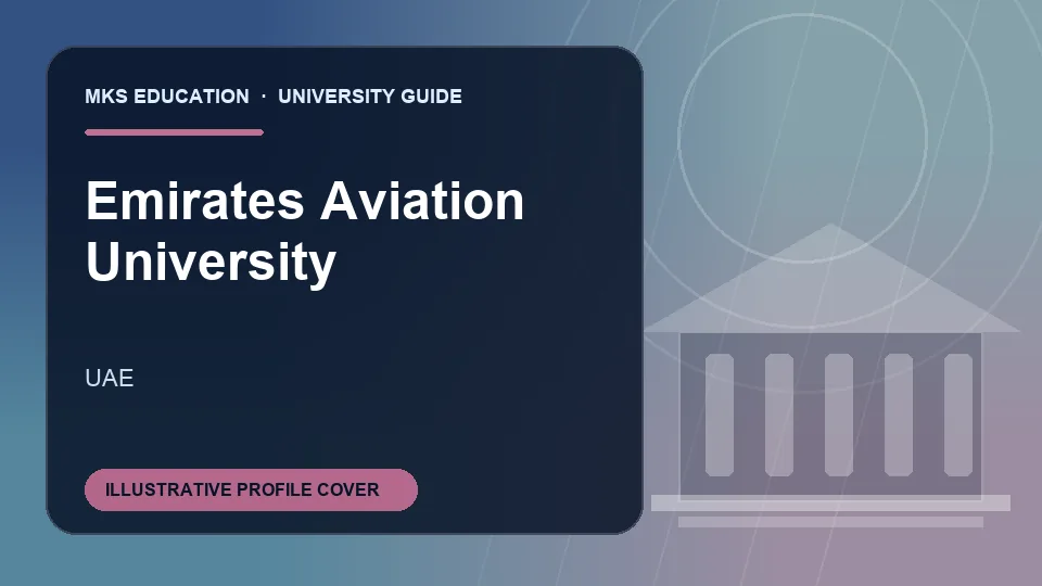 Illustrative MKS Education profile cover for Emirates Aviation University in UAE