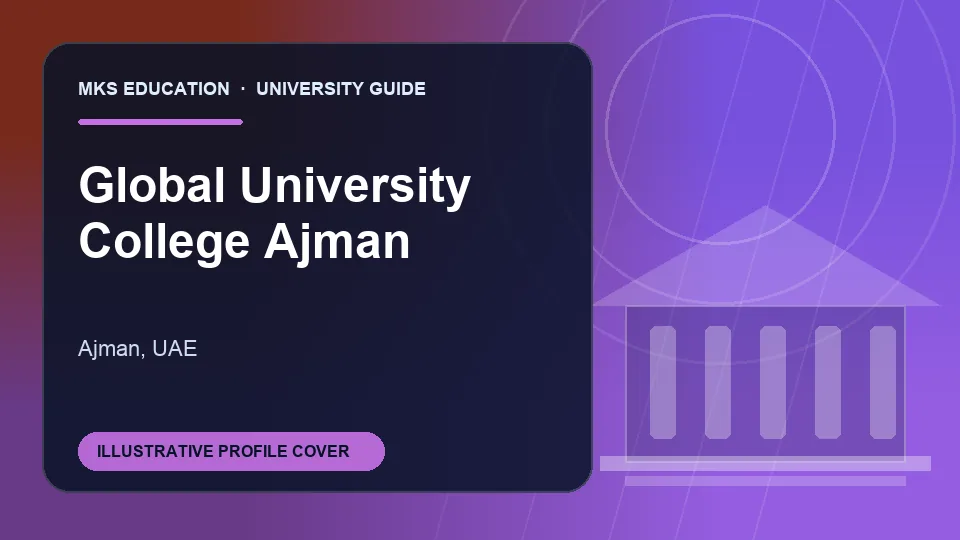 Illustrative MKS Education profile cover for Global University College Ajman in UAE