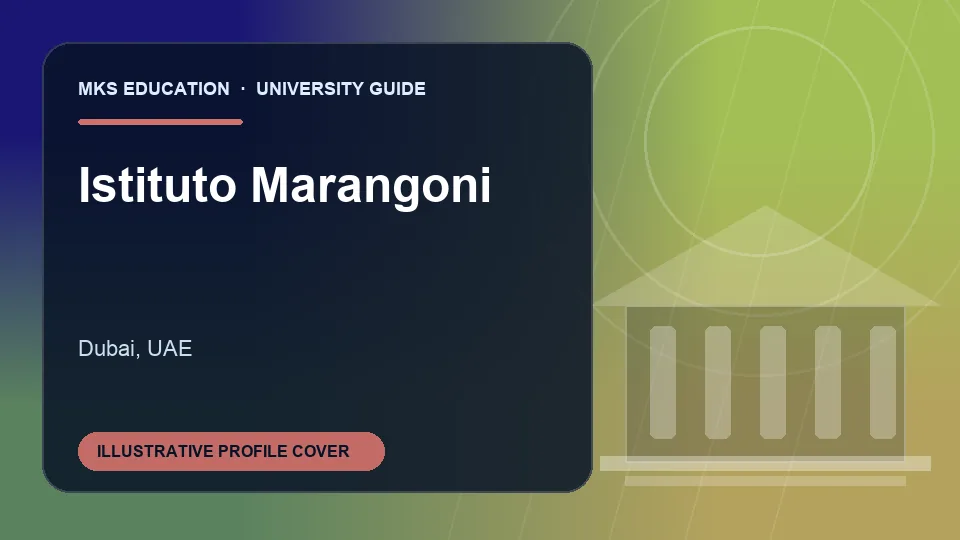 Illustrative MKS Education profile cover for Istituto Marangoni in UAE