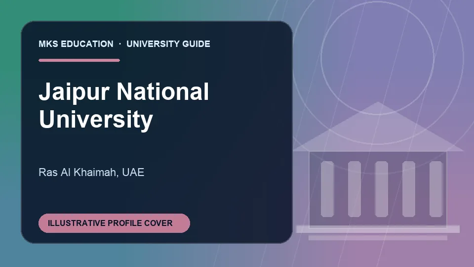 Illustrative MKS Education profile cover for Jaipur National University in UAE