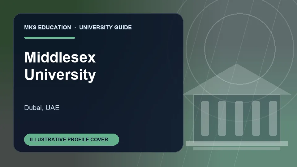 Illustrative MKS Education profile cover for Middlesex University in UAE
