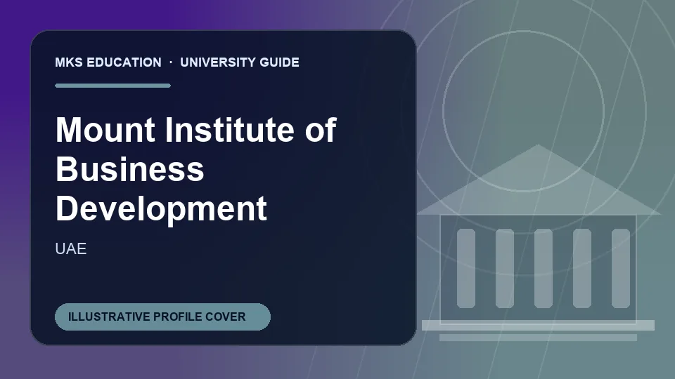 Illustrative MKS Education profile cover for Mount Institute of Business Development in UAE