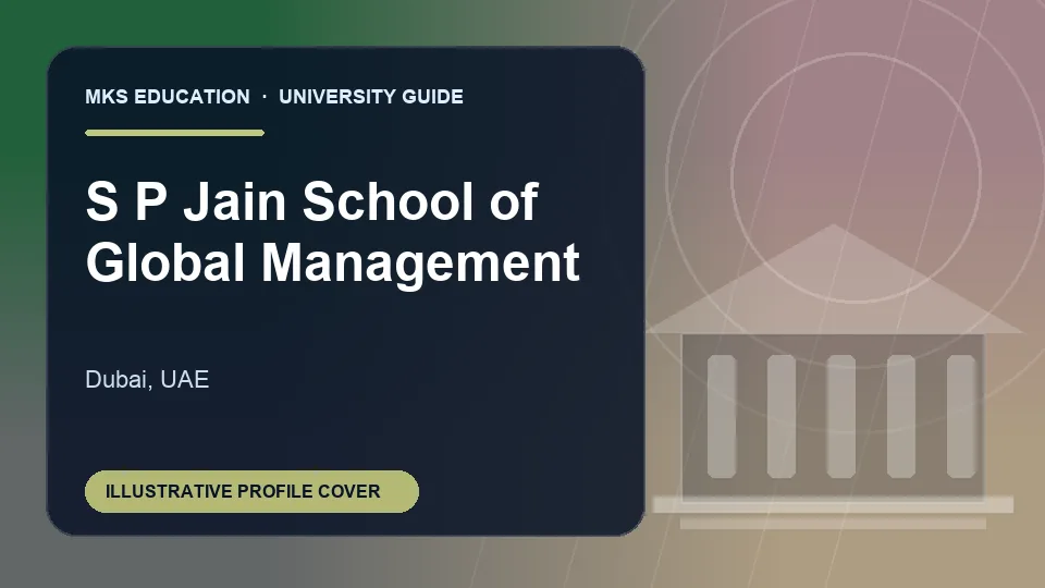 Illustrative MKS Education profile cover for S P Jain School of Global Management in UAE