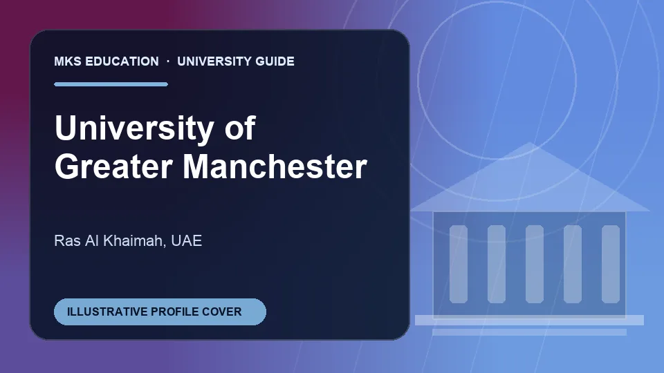 Illustrative MKS Education profile cover for University of Greater Manchester in UAE