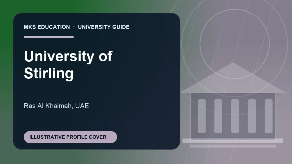 Illustrative MKS Education profile cover for University of Stirling in UAE