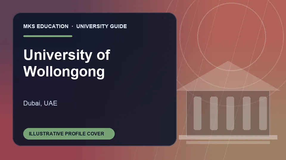 Illustrative MKS Education profile cover for University of Wollongong in UAE