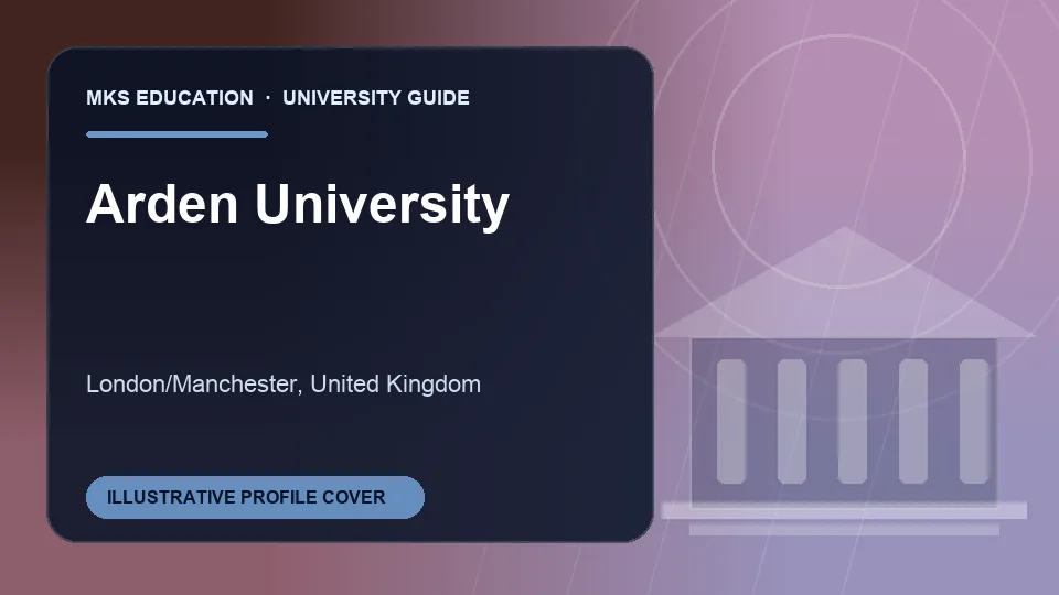 Illustrative MKS Education profile cover for Arden University in United Kingdom