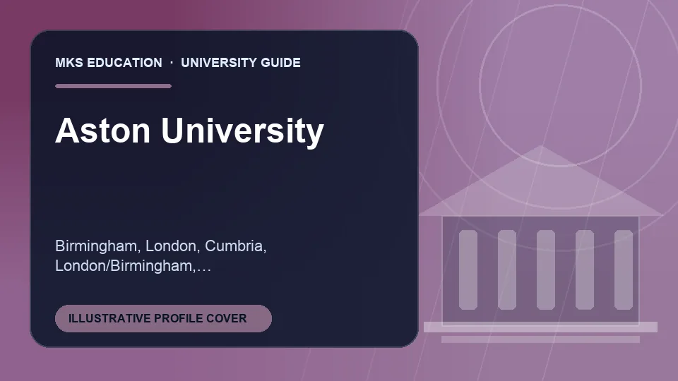 Illustrative MKS Education profile cover for Aston University in United Kingdom