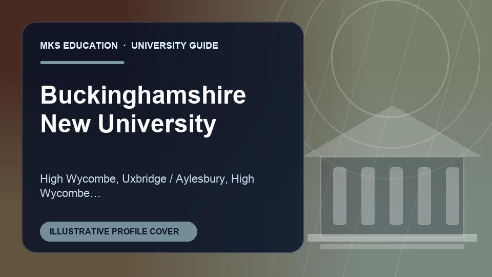 Illustrative MKS Education profile cover for Buckinghamshire New University in United Kingdom