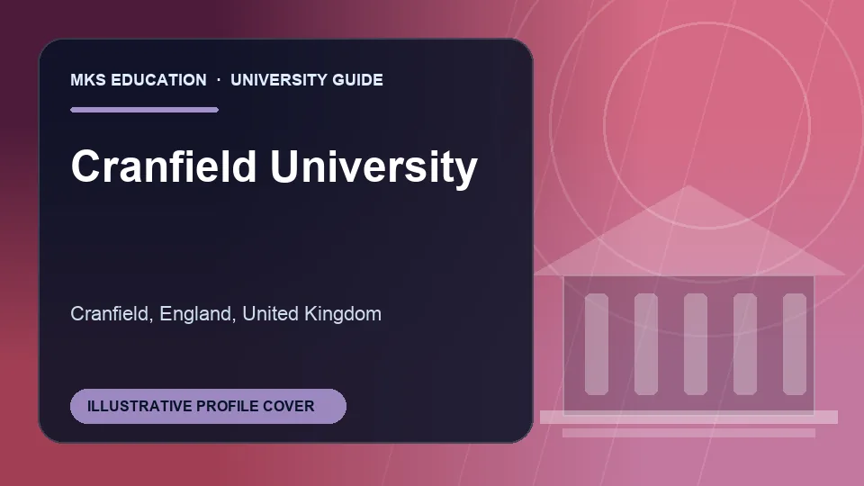 Illustrative MKS Education profile cover for Cranfield University in United Kingdom